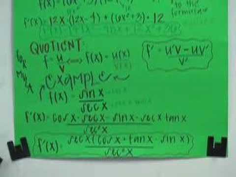 quotient rule differentiation. Calculus Product and Quotient Rule Explanation with examples.
