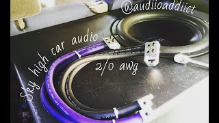 Unboxing cosas Sky High Car Audio 2/0 awg para el Taramps