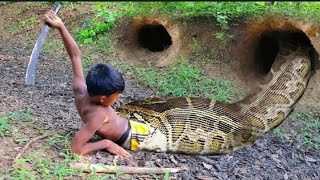 Anaconda attack fishing boy in water | Ataque de anaconda | fun made movie part 