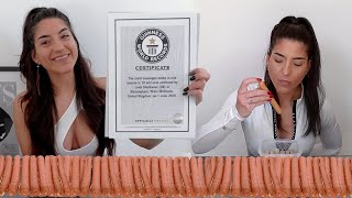 Most Sausages Swallowed In One Minute Official World Record Womanvfood Leah Shutkever
