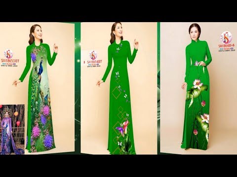 ALBUM 35 MẪU ÁO DÀI MÀU XANH LÁ CÂY ĐẸP SANG TRỌNG 2019 💘 Vải Áo Dài S
