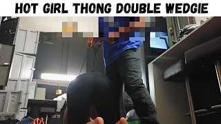 Hot girl thong double wedgie