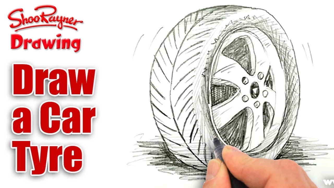 How to draw a Car Tire/Tyre - Spoken Tutorial - YouTube