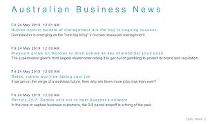 Business News Headlines for 24 May 2019 - 8 AM Edition
