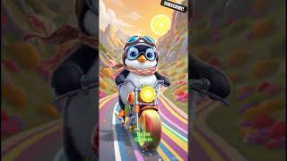 Adorable Penguin Rides A Motorcycle To Den
