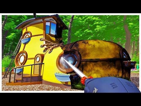 Pressure Washing Decades of Filth off Weird Homes - Power Wash Simulator