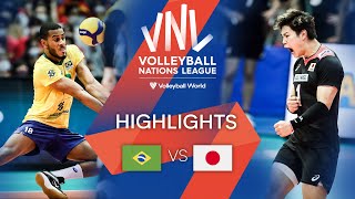 Brazil vs. Japan - FIVB Volleyball Nations League - Men - Match Highlights, 10/07/2022