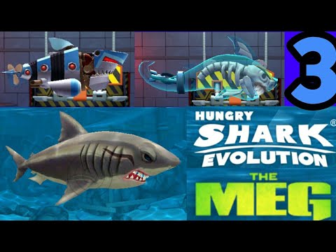 Hungry shark evolution| mod apk using three sharks (megalodon,robo shark and ghost shark) mod apk