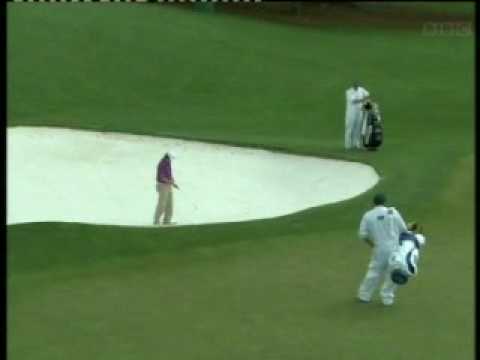 At the end of his second round Rory McIlroy gave the Committee at The Masters of 2009 a headache. Had Rory infringed Rule 13-4 by brushing the sand after