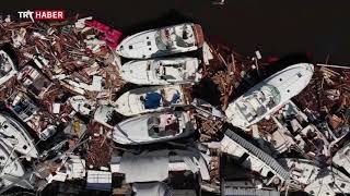 Florida sahil şeridindeki yıkımın  ve fotoğrafları yayınlandı.