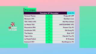 FIFA 19 Pro Clubs - SGFIFAVP League: Week 9 Fixtures