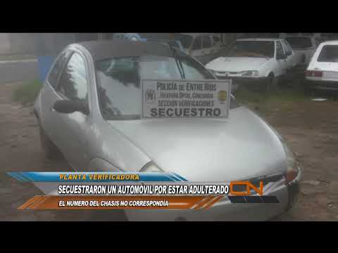 Vehículo secuestrado por tener adulterado el numero de chasis