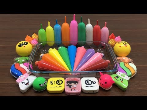 Making Slime with Piping Bags ! Mixing Clay and Glitter into Slime ! Satisfying Slime Video