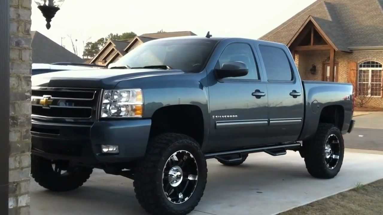 Blue Chevy Silverado Lifted