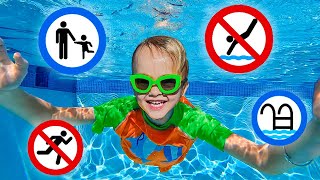 Крис изучает правила безопасности в бассейне - Полезная история для детей
