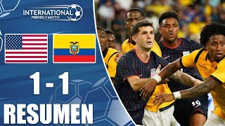 Estados Unidos Vs Ecuador 1-1 Resumen Partido Amistoso Internacional 2025