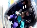 Sky Dive Fail-80 year old woman sky dive goes wrong, almost falls out of parachute plunges, HD