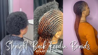 Straight Backs Feedin Braids On Short Natural Hair Start To Finish
