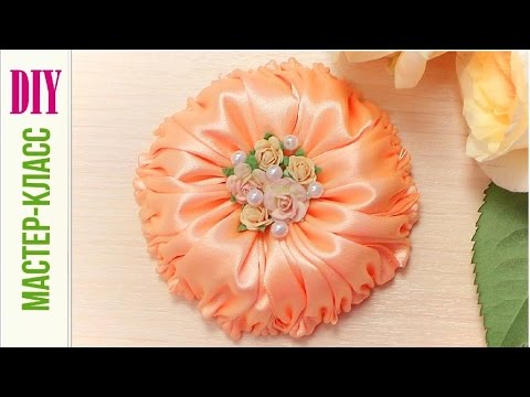 Георгины из лент техника канзаши Георгины из лент техника канзаши