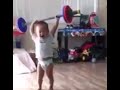 Baby lifting weight then SCREAMS