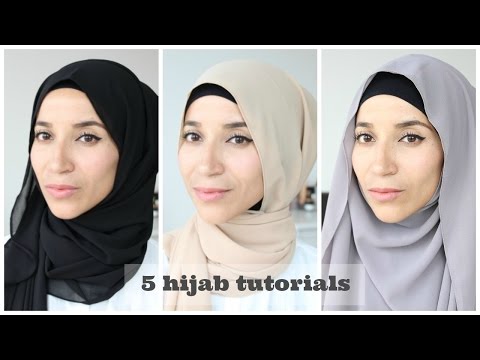 5 simple hijab tutorials - YouTube