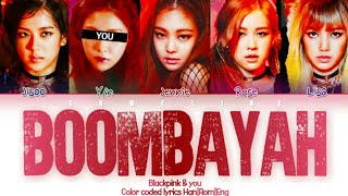 BLACKPINK (블랙핑크) ↱ BOOMBAYAH ↰ 5 members ver. (Karaoke) [Color coded lyrics Han|