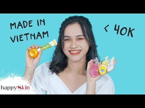 Kinh nghiệm XƯƠNG MÁU khi dùng 100% MỸ PHẨM VIỆT NAM trong 1 tháng| MADE IN VN SKINCARE | Happy Skin