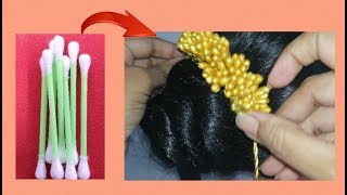 Hair accessories making with cotton swabs
