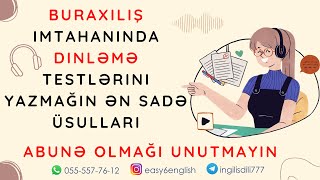 Buraxılış Imtahanında Dinləmə Testlərini Yazmağın Ən Sadə Üsulları Listening Pdf Lüğət