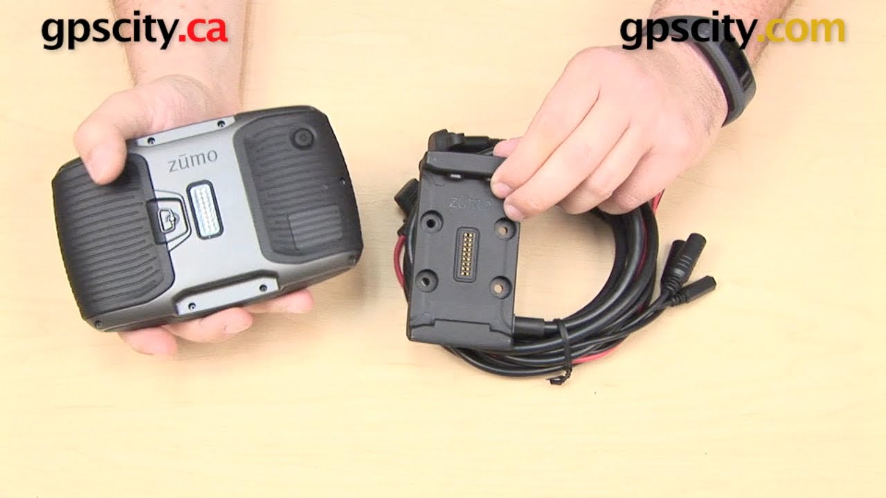 Garmin zumo 590LM: Motorcycle Cradle Overview with GPS City - YouTube