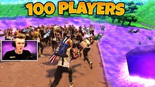 *100 PLAYERS* BOUNCING IN NEW LOOT LAKE - Fortnite Funny Fails & WTF Moments 2018