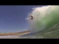 Insane Wipeout! Bodyboarder falls out of the sky and almost lands on dry sand.