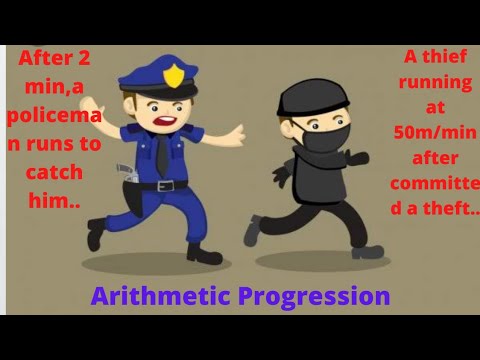 चोर सिपाही बाला सवाल Arithmetic Progression R D Sharma Maths Class 10th | A thief runs at 50m/min