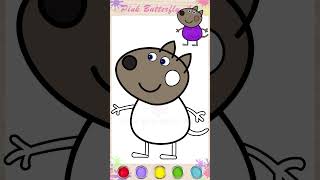 Danny Dog, Peppa Pig Friend Drawing And Coloring For Kids Toddlers Preschoolers