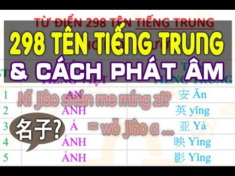 Từ điển 298 Tên Tiếng Trung của bạn là gì? | Tìm và phát âm đúng nhé?