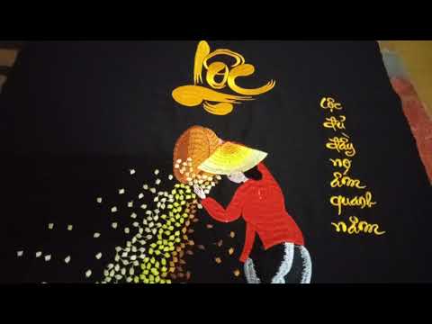 CG1-Tranh Thêu Vi Tính Tranh Treo Tường Cô Gái Giê Lúa CG1