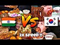Indian🇮🇳 vs Korean 🇰🇷 Mukbangers Eating Compilations in 2x speed !! | ASMR satisfying viral Eating