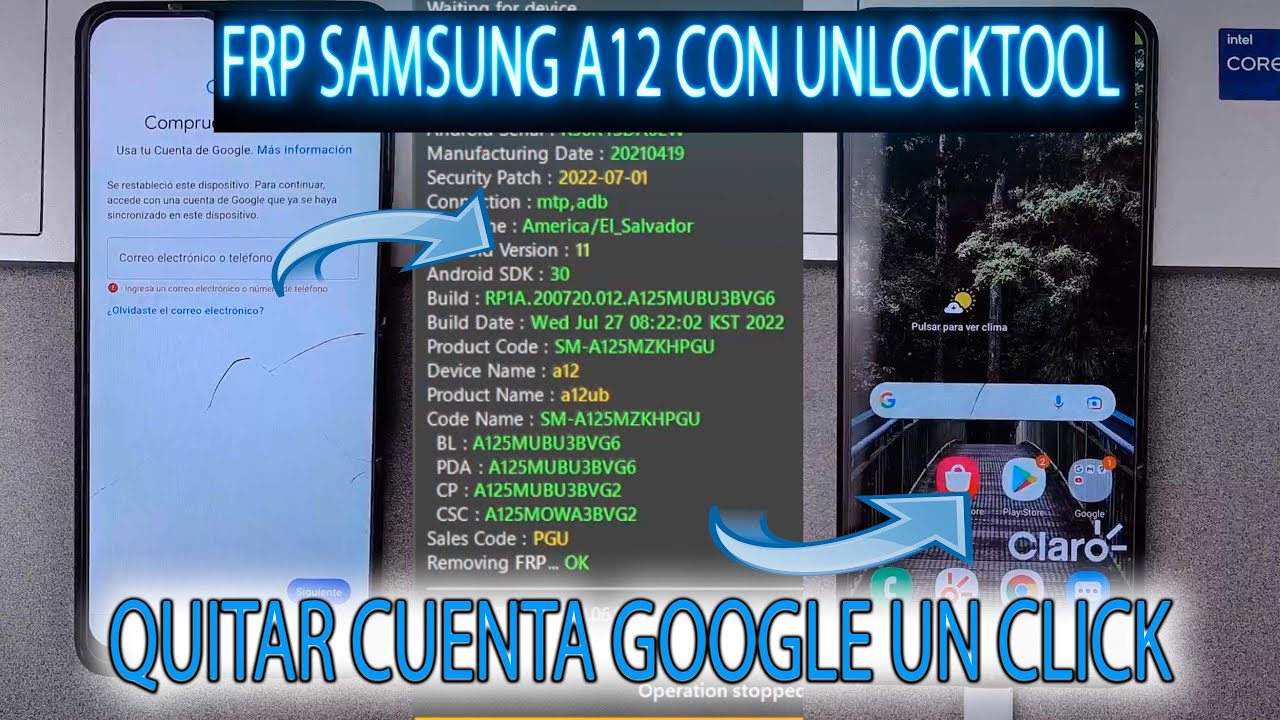 FRP SAMSUNG A12 REMOVE GOOGLE ACCOUNT WITH UNLOCKTOOL FRP SAMSUNG A12 REMOVE GOOGLE ACCOUNT WITH UNLOCKTOOL