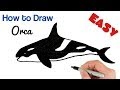 How to Draw Killer Whale Orca | How to Draw Animals Easy Art Tutorial