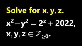 A Diophantine Equation | Find Non-negative Integer Solutions.
