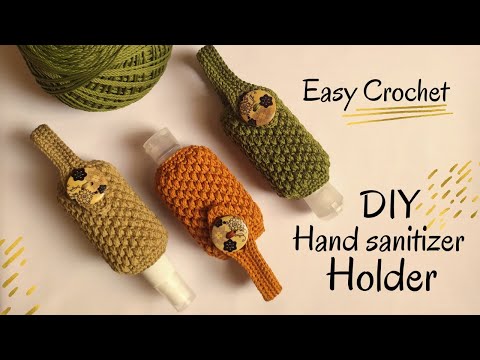 DIY Hand Sanitizer Holder - Crochet Tutorial With Subtitle English and Indonesia - YouTube