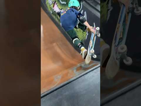 Olive’s first backside air on mini vert at woodward skate camp #skateboarding #allineedskate #skate