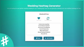 Best Free Wedding Hashtag Generator Unlimited Wedding Hashtag Ideas