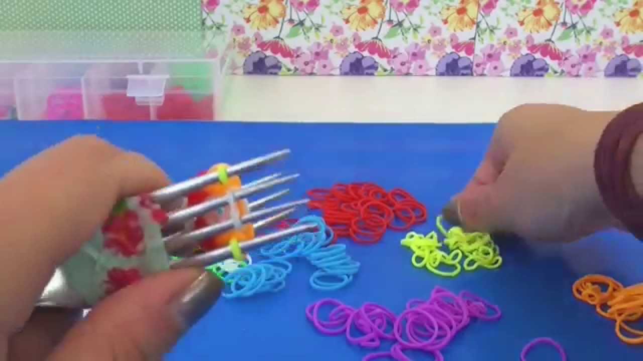 Как плести из резинок звёздный браслет Как плести из резинок звёздный браслет