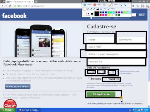 como fazer facebook e hotmail 2013