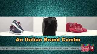 Homeshop18.com - Men's Sports Shoes, Slippers & Unisex Duffle Bag - Lotto Combo
