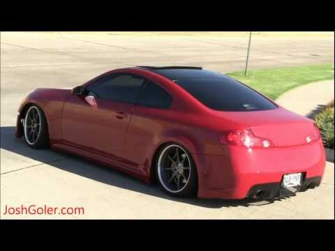 Customized Rims  on Custom Infiniti G35 S   Lowered  Flat Black Paint  Maroon  Red  1080p