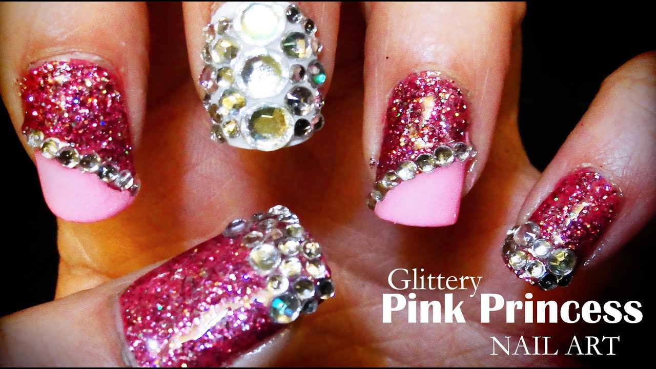 1. Pink and Gold Princess Nail Design - wide 6