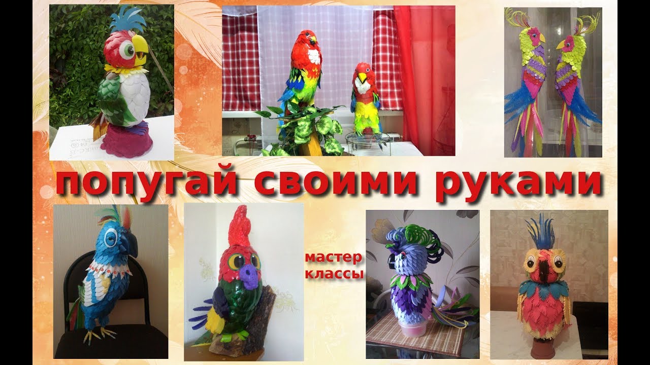 Попугай своими руками мастер класс из бутылок 84