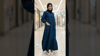 Gamis Jeans Susun Bawah Non Busui Viral